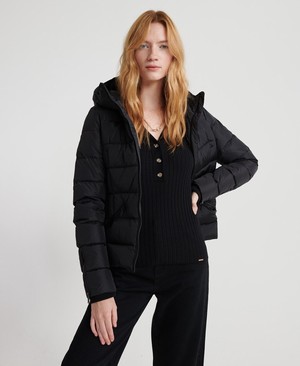 Superdry Premium Down Luxury Quilted Női Kabát Fekete | LONRM9768